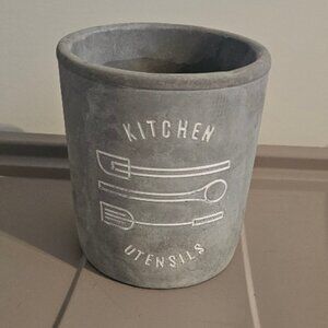 Modern Farmhouse Collection Gray Grey Stone Utensil Holder